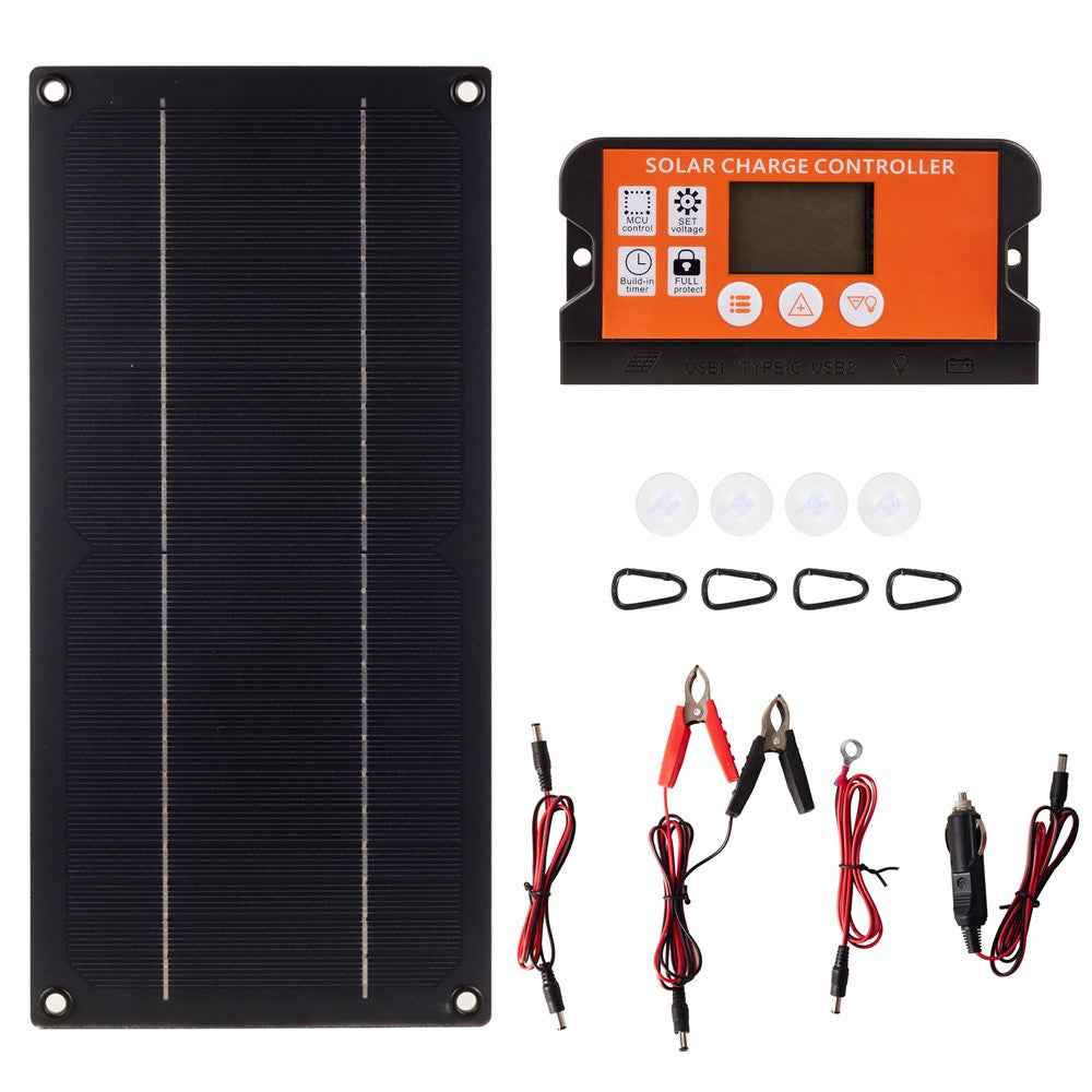 XXM300-145B 12V Car Battery Solar Panel Charger 10W Single Crystal Silicon Solar Maintainer, 6+60A