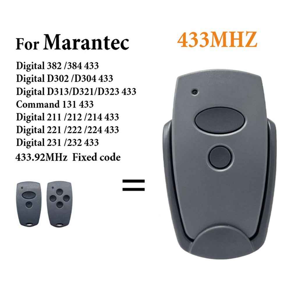 Garage Door Remote Control for Marantec Digital D302 / D304 / D313 / D321 / D323 433MHz Fixed Code Button Transmitter - 4-Button / with Base