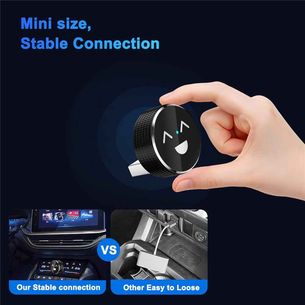 M49 2 in 1 Ai Box Smile Pattern Wireless Car Adapter for Car Play  /  Android Auto Wired to Wireless Converter