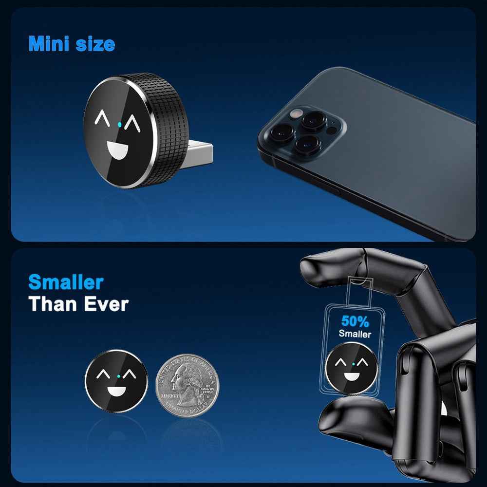 M49 2 in 1 Ai Box Smile Pattern Wireless Car Adapter for Car Play  /  Android Auto Wired to Wireless Converter