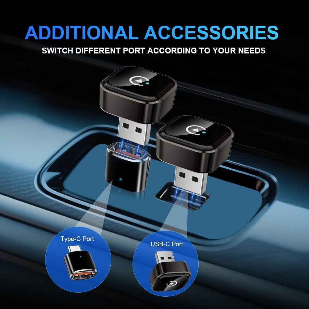 M62 2 in 1 AI Box Wireless Car Play Adapter for Built-in Car Play  /  Android Auto Wired to Wireless Converter - Black
