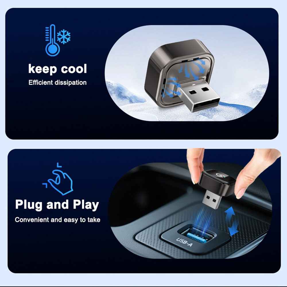 M62 2 in 1 AI Box Wireless Car Play Adapter for Built-in Car Play  /  Android Auto Wired to Wireless Converter - Black