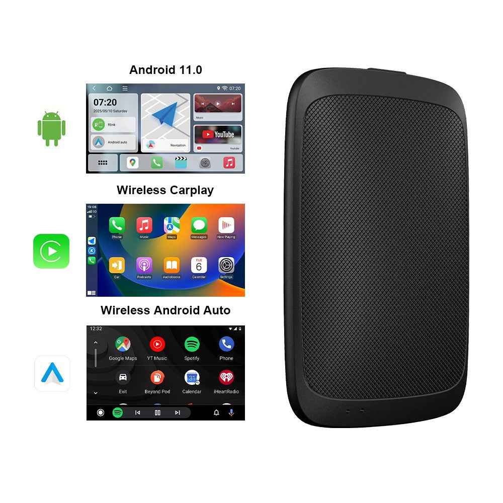 M65 Car Play AI Box Android 11 Wireless Car Play  /  Android Auto Smart Adapter 2GB+16GB - Black