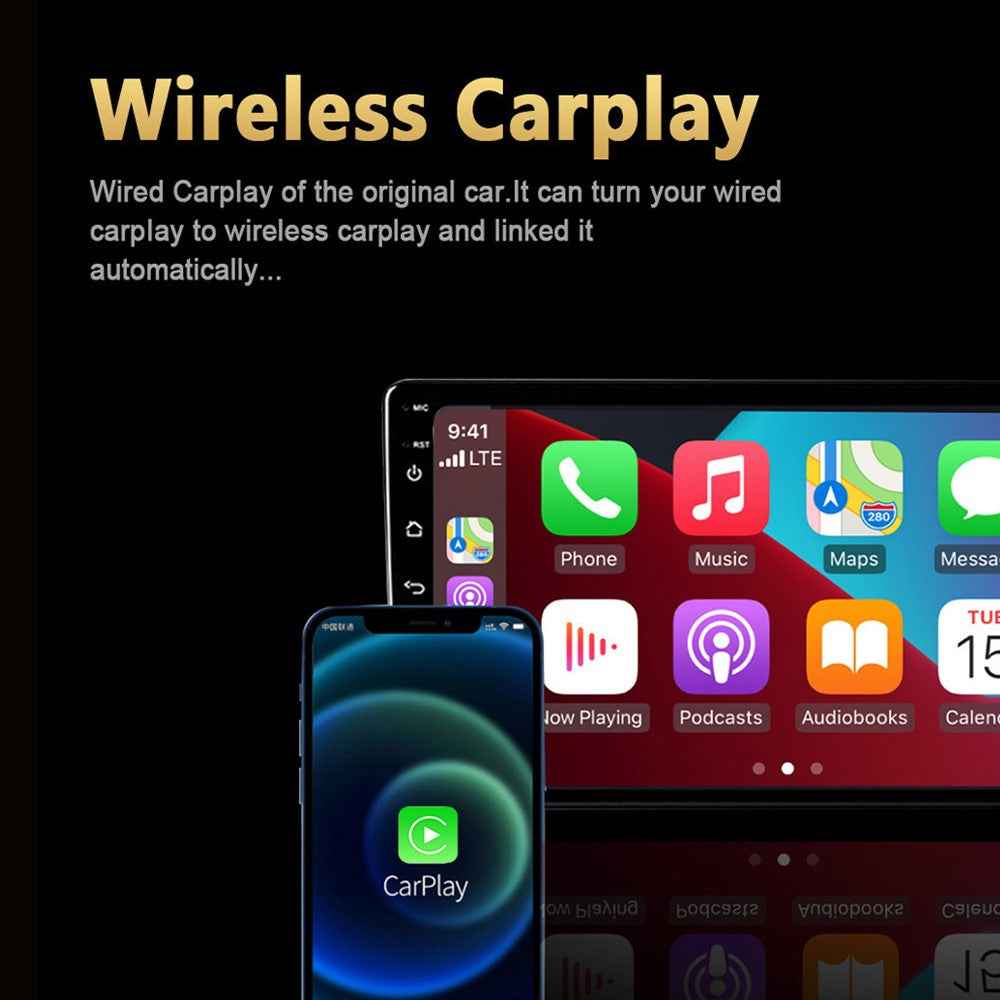 M65 Car Play AI Box Android 11 Wireless Car Play  /  Android Auto Smart Adapter 2GB+16GB - Black