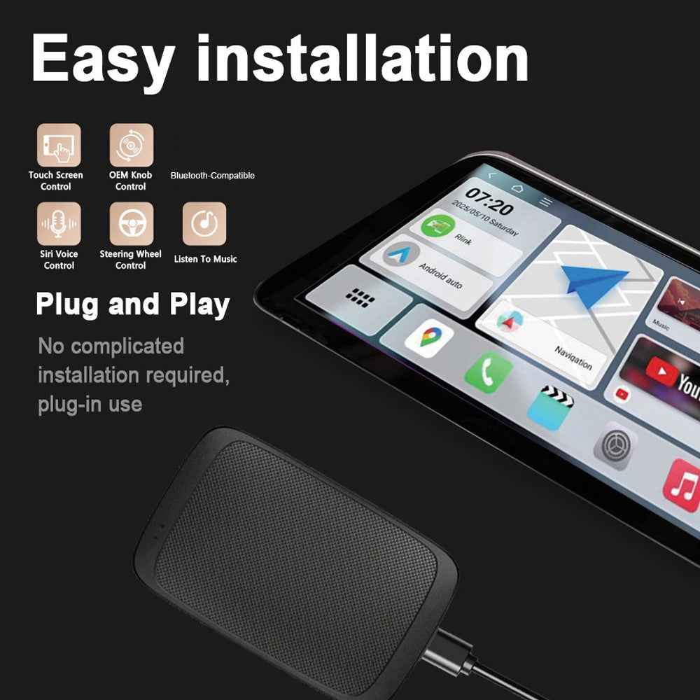 M65 Car Play AI Box Android 11 Wireless Car Play  /  Android Auto Smart Adapter 2GB+16GB - Black