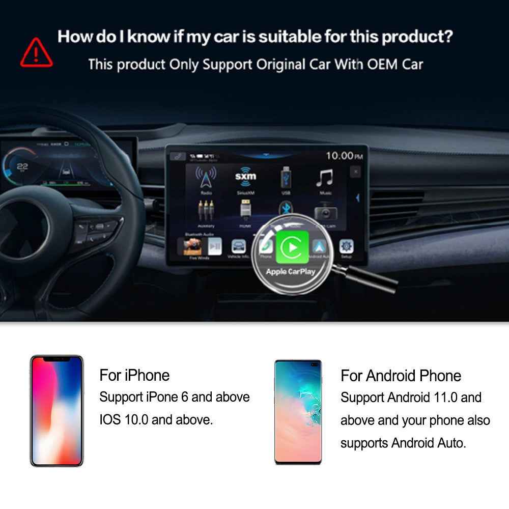 M65 Car Play AI Box Android 11 Wireless Car Play  /  Android Auto Smart Adapter 2GB+16GB - Black