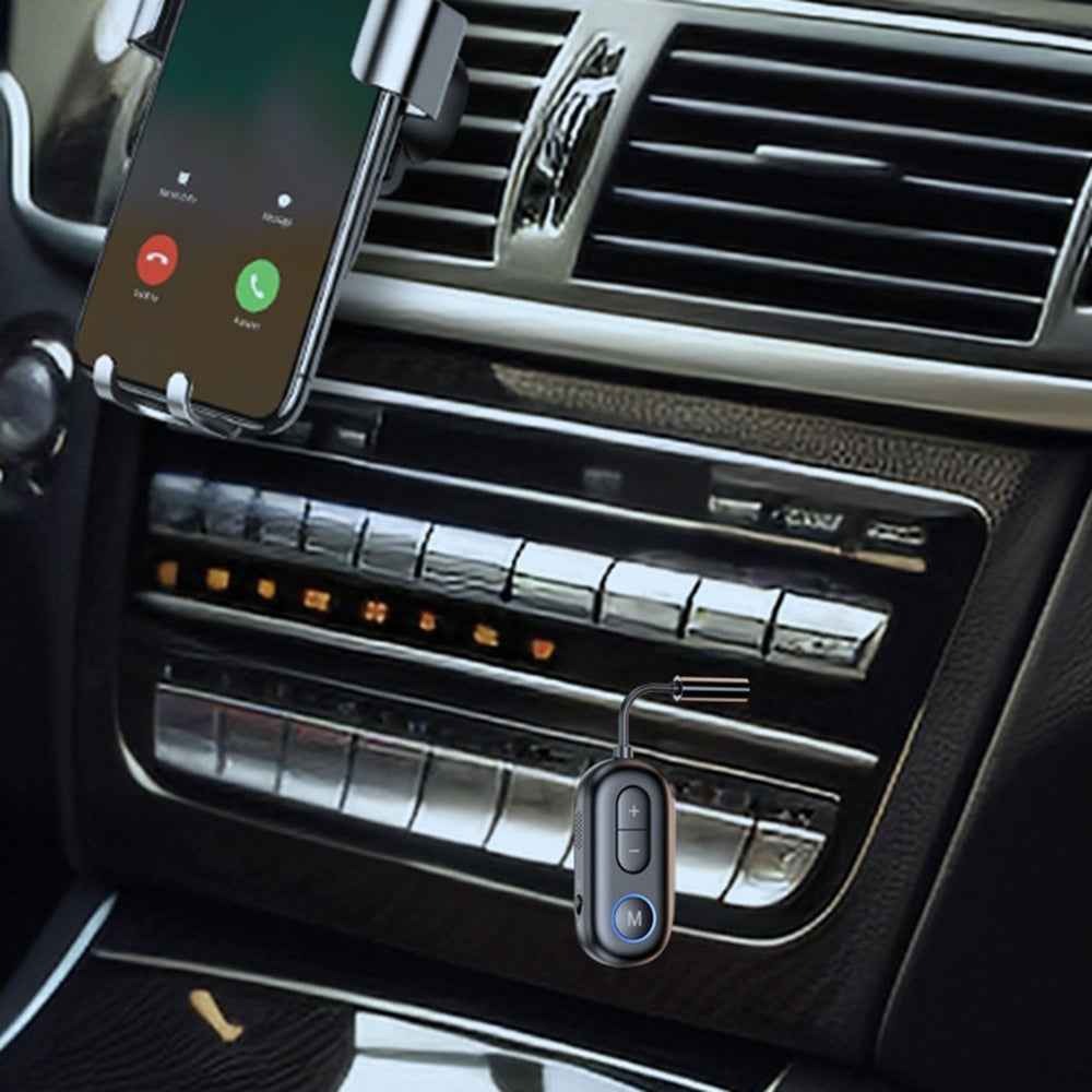 BT13 Bluetooth-compatible 5.4 Car Audio Adapter AUX 3.5mm Plug Receiver / Transmitter Device - Black