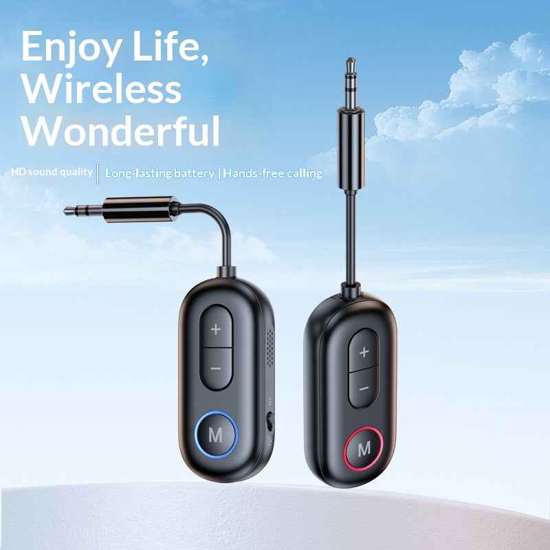 BT13 Bluetooth-compatible 5.4 Car Audio Adapter AUX 3.5mm Plug Receiver / Transmitter Device - Black