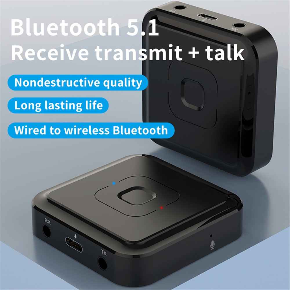 BT-22 Bluetooth-compatible 5.1 Audio Receiver Transmitter with Microphone 3.5mm AUX RCA Jack Wireless Stereo Adapter Car Headphone USB Dongle