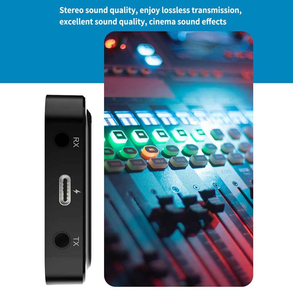 BT-22 Bluetooth-compatible 5.1 Audio Receiver Transmitter with Microphone 3.5mm AUX RCA Jack Wireless Stereo Adapter Car Headphone USB Dongle