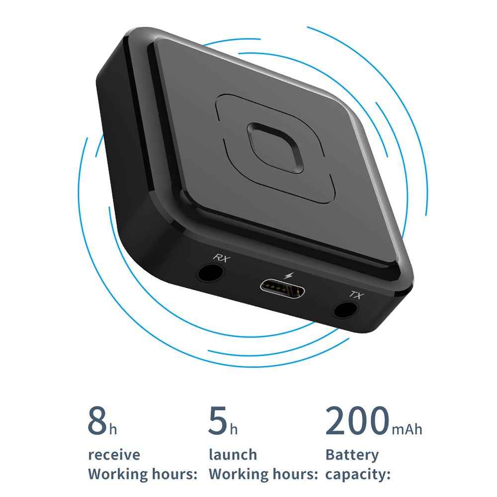 BT-22 Bluetooth-compatible 5.1 Audio Receiver Transmitter with Microphone 3.5mm AUX RCA Jack Wireless Stereo Adapter Car Headphone USB Dongle