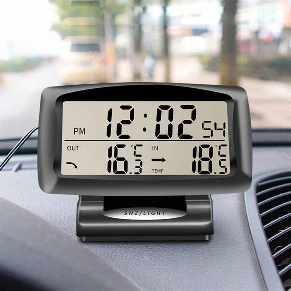 SH-350 Car Thermometer Digital Alarm Clock Auto Vehicles Temperature Gauge with Backlight Car Accessories