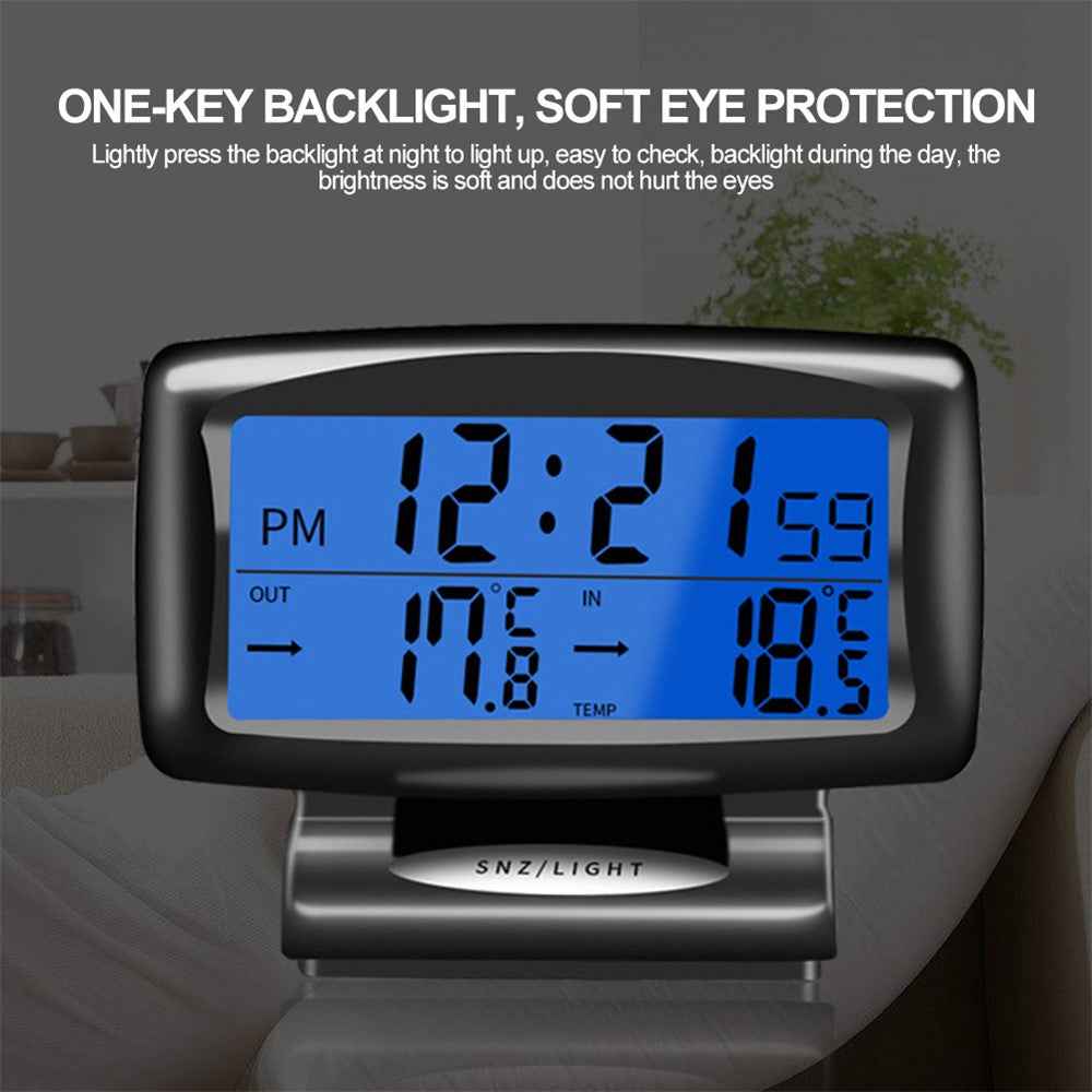 SH-350 Car Thermometer Digital Alarm Clock Auto Vehicles Temperature Gauge with Backlight Car Accessories