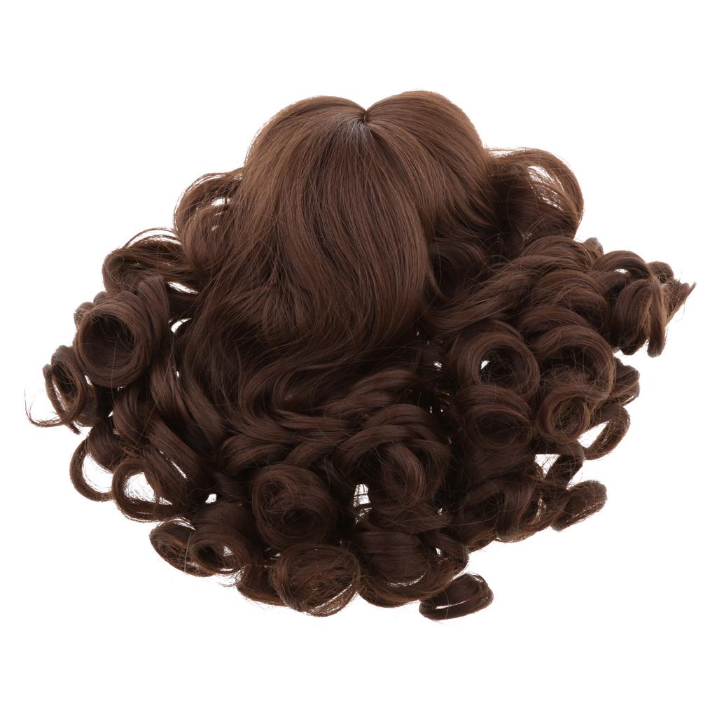 Dolls Long Curly Hair Wig for 18inch Doll DIY Making Coffee
