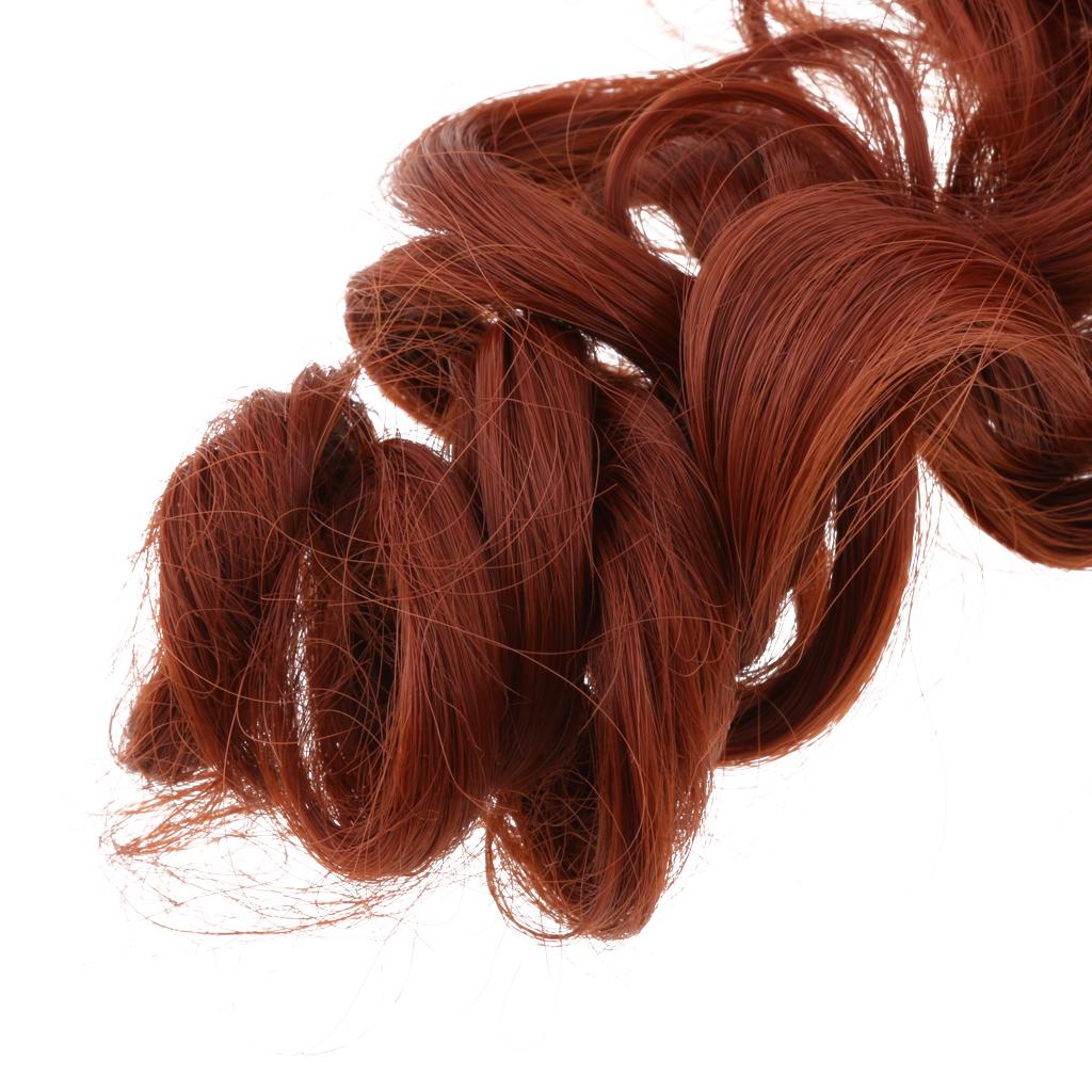 Dolls Long Curly Hair Wig for 18inch Doll DIY Making Red