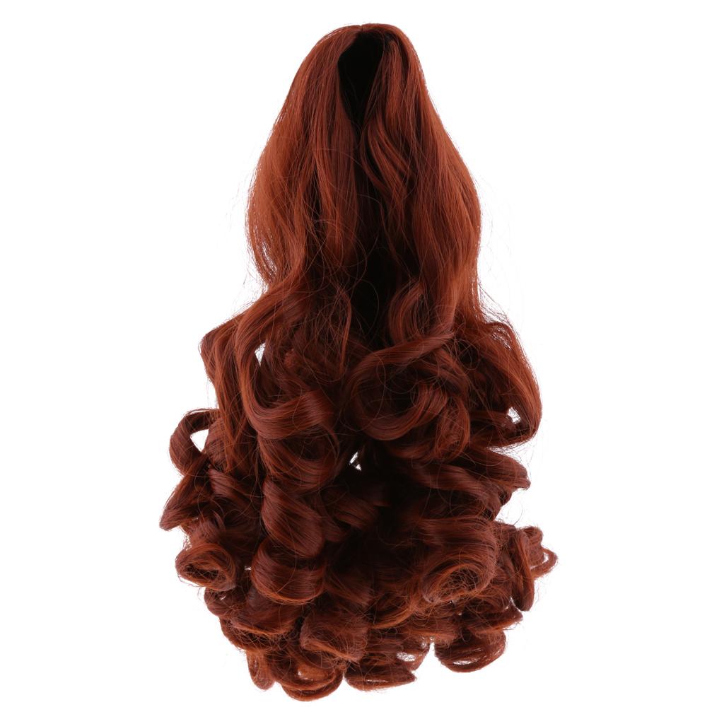 Dolls Long Curly Hair Wig for 18inch Doll DIY Making Red