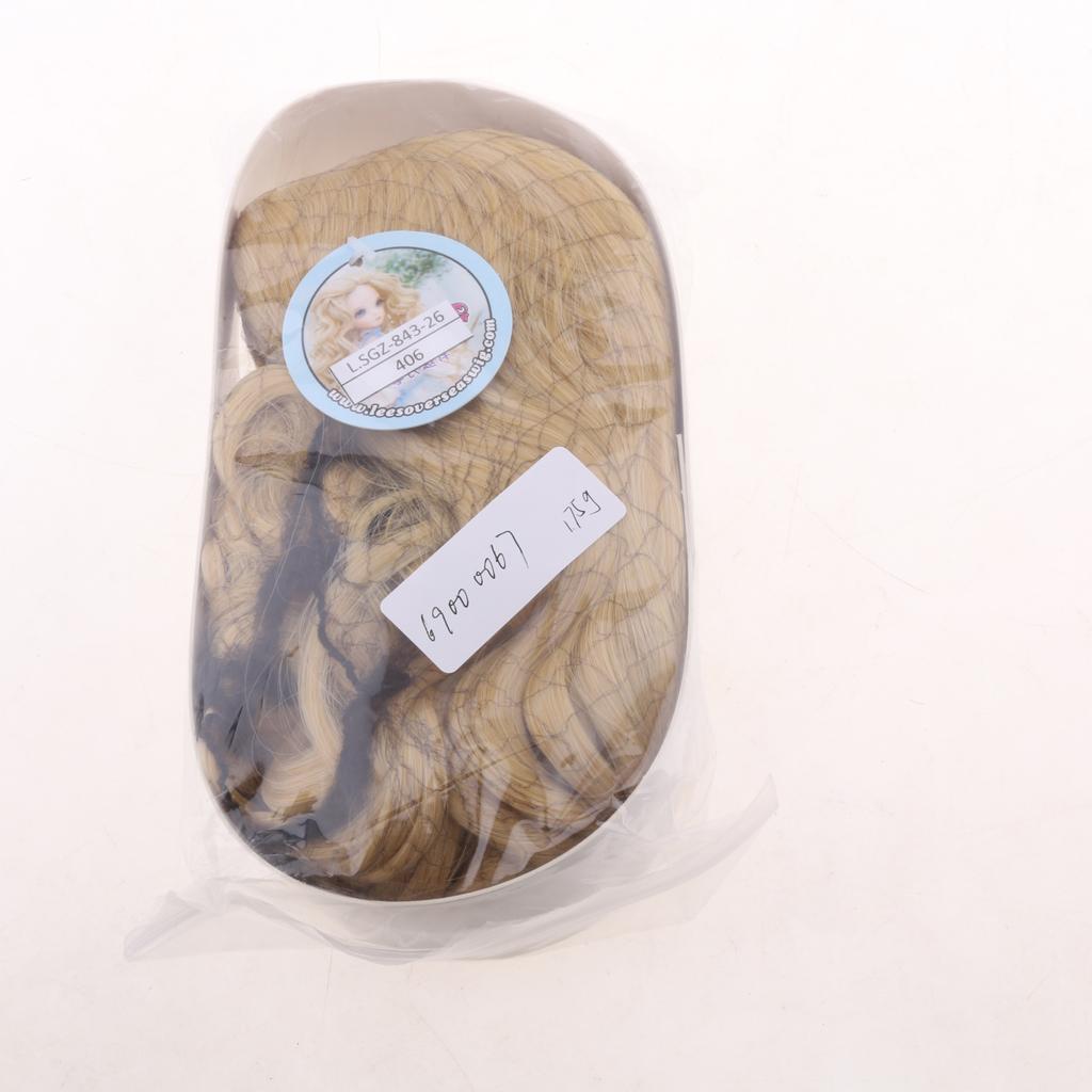 Dolls Long Curly Hair Wig for 18inch Doll DIY Making Gold