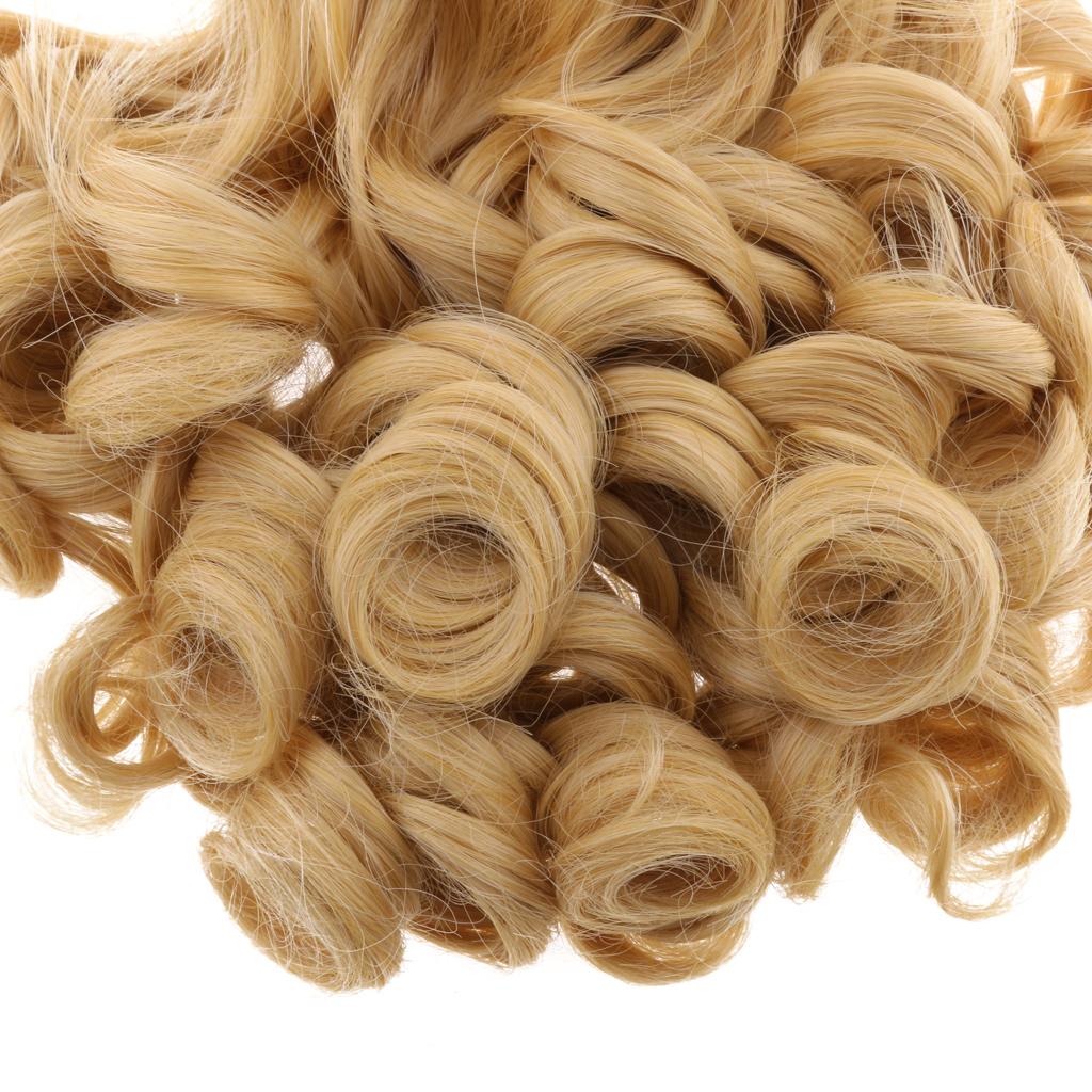 Dolls Long Curly Hair Wig for 18inch Doll DIY Making Gold