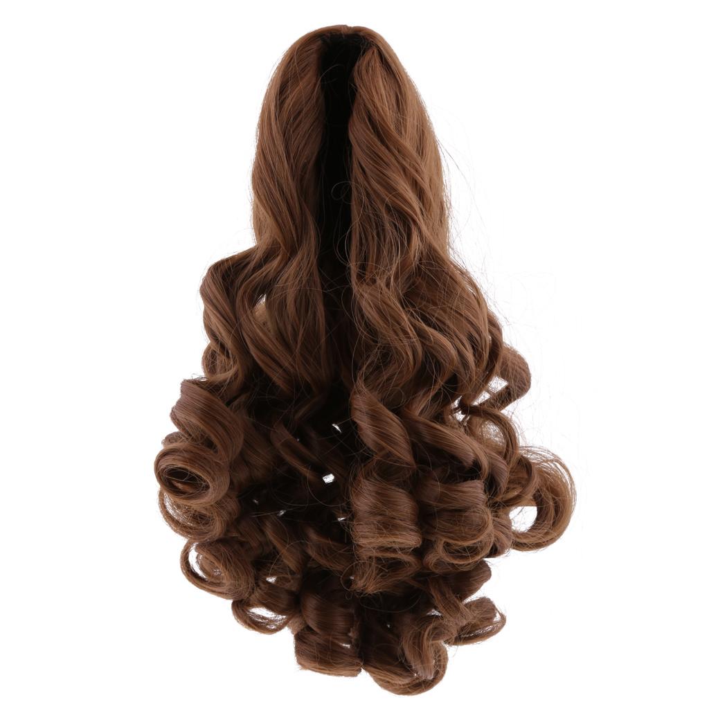 Dolls Long Curly Hair Wig for 18inch Doll DIY Making Brown