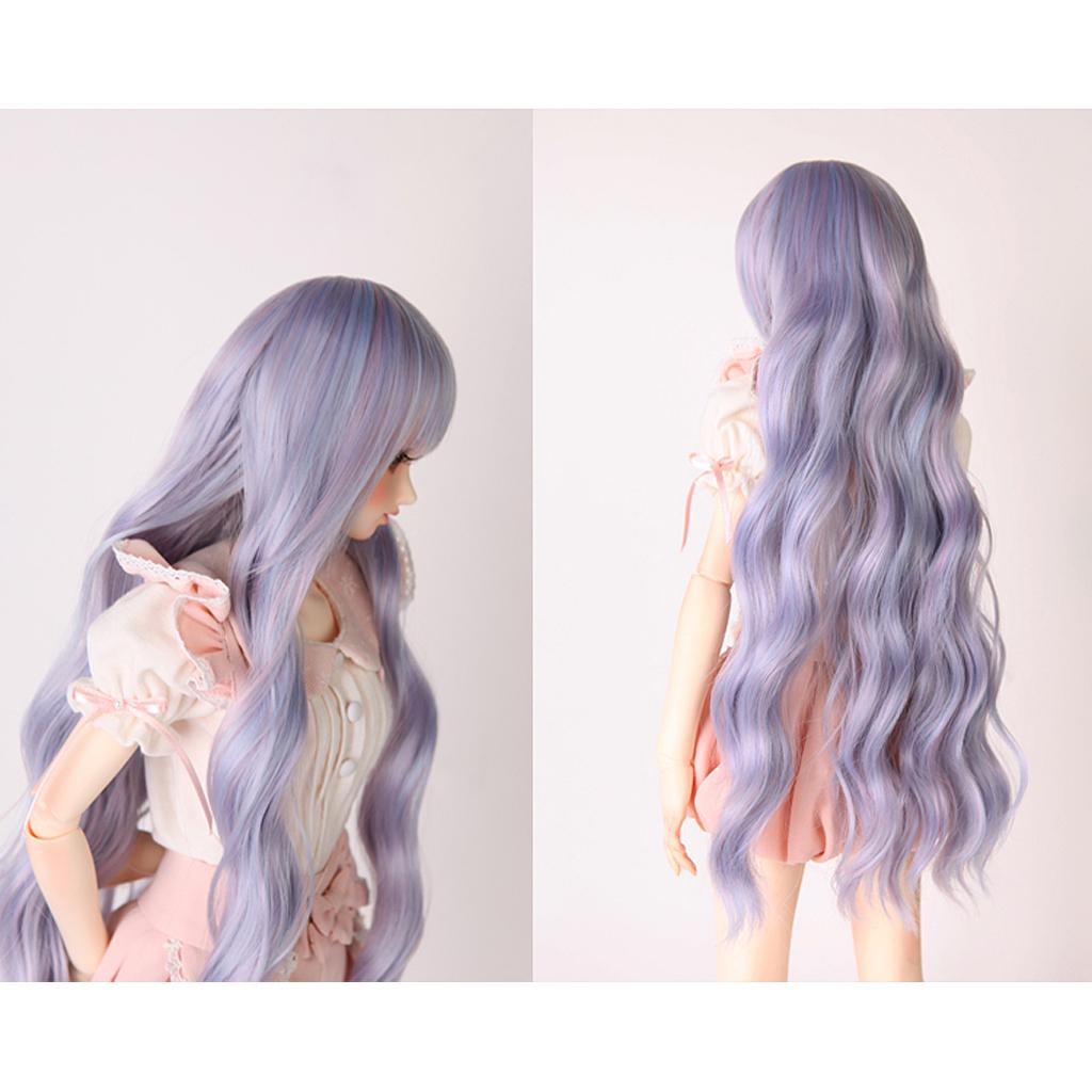 25cm Trendy Girl Doll Wig Long Curly Hairpiece DIY Making Accessory Orange