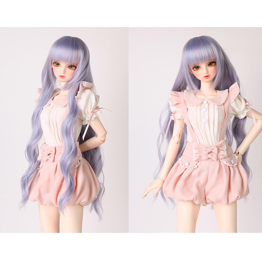 25cm Trendy Girl Doll Wig Long Curly Hairpiece DIY Making Accessory Orange