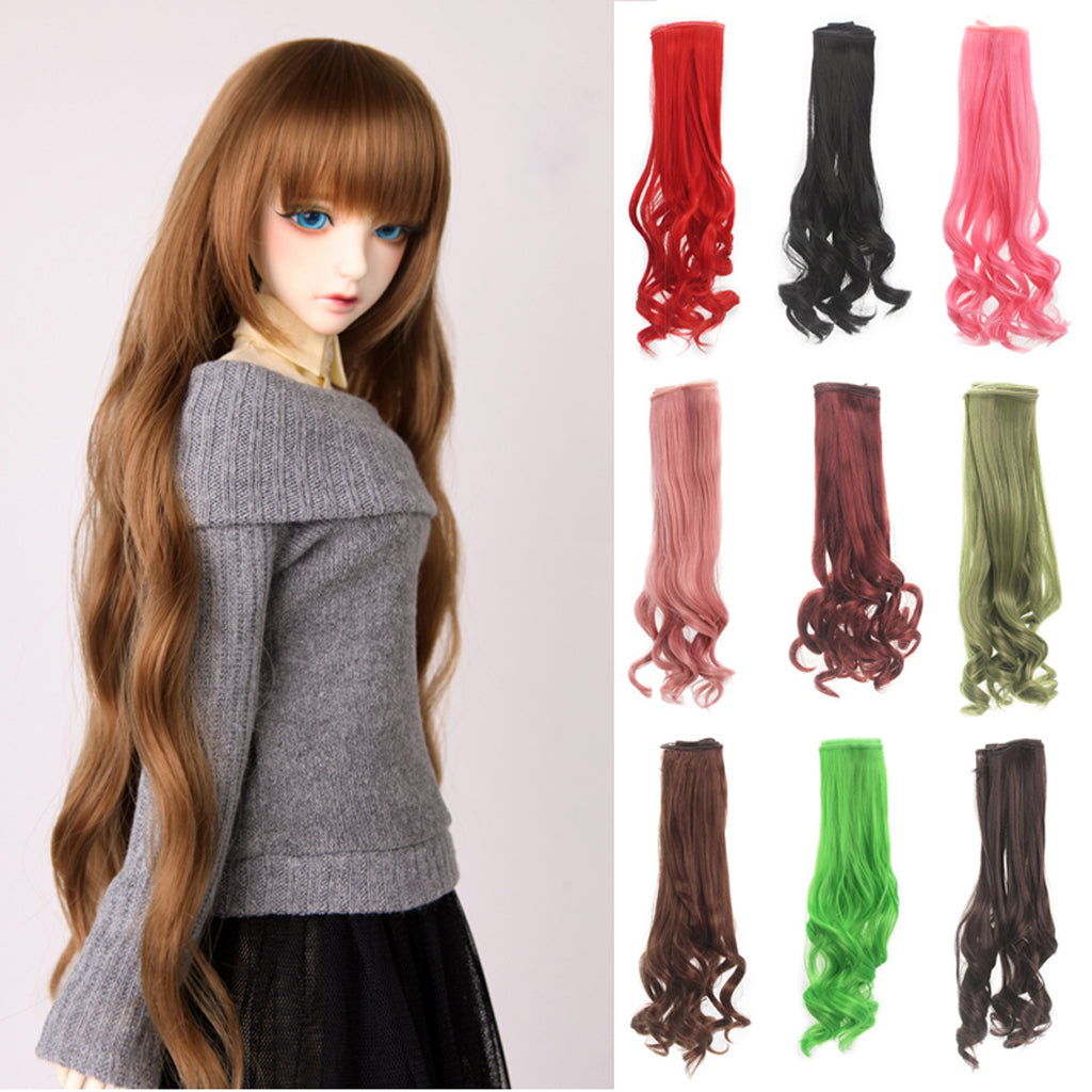 25x100cm DIY Long Curly Wig Hair for BJD SD Dolls DIY Making Ginger