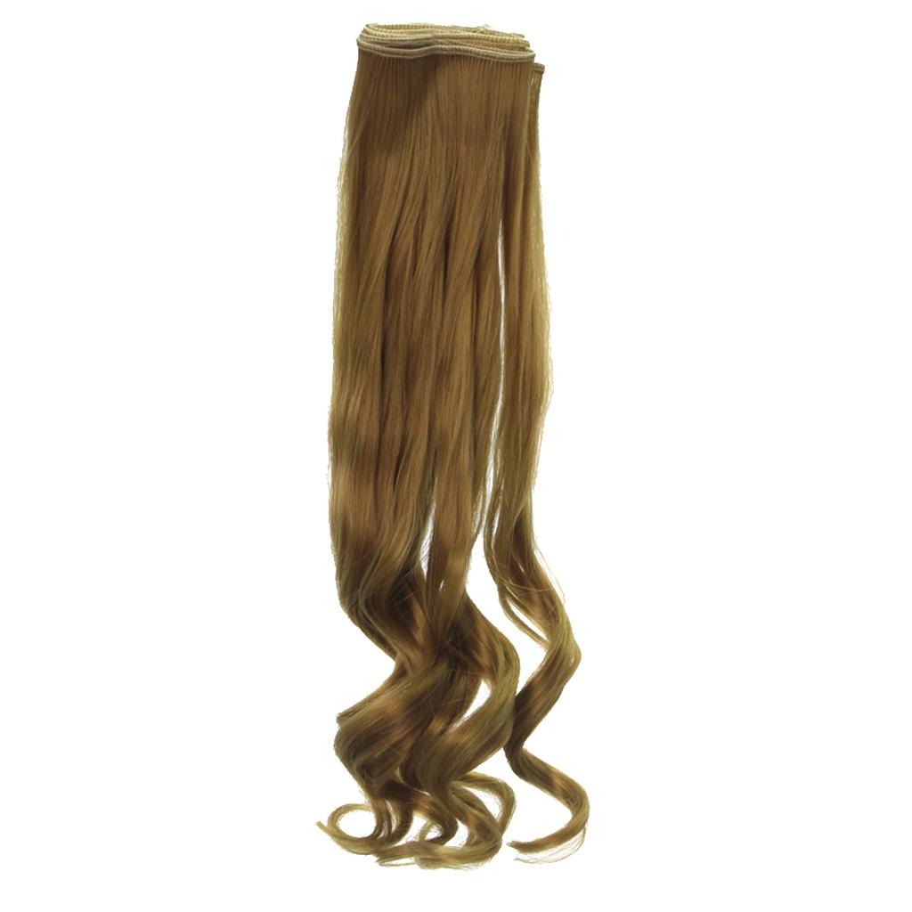 25x100cm DIY Long Curly Wig Hair for BJD SD Dolls DIY Making Light Coffe