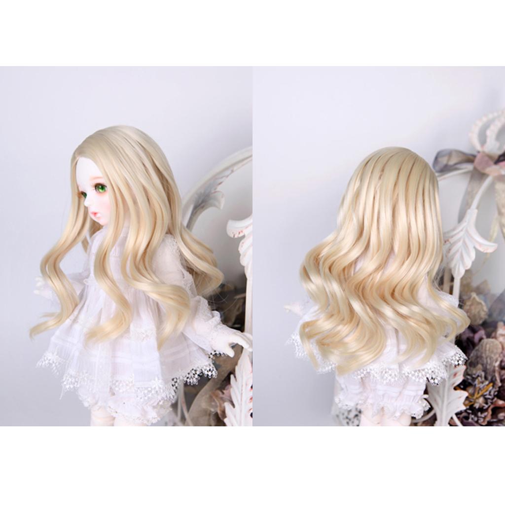 25x100cm DIY Long Curly Wig Hair for BJD SD Dolls DIY Making Light Coffe