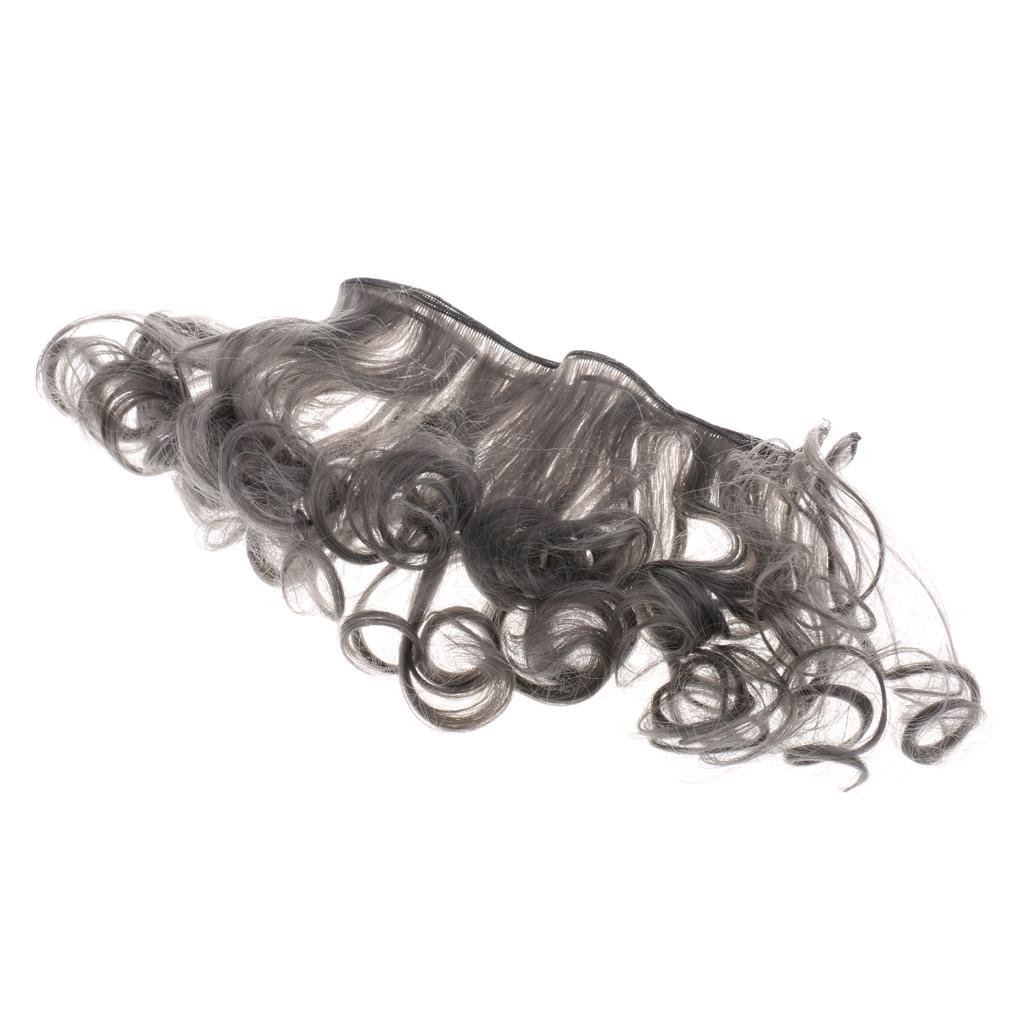 Fashion Multicolor 15cm Rinka DIY Doll Wigs Curly Wavy Hairpieces Dark Grey