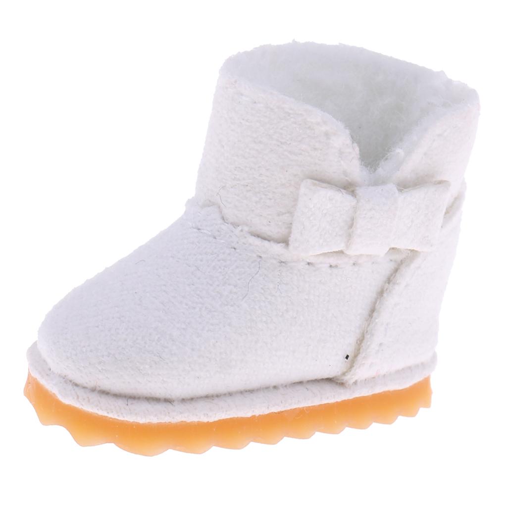 Fashion Bowknot Snow Boots Shoes for 12'' Blythe Dolls Clothes White