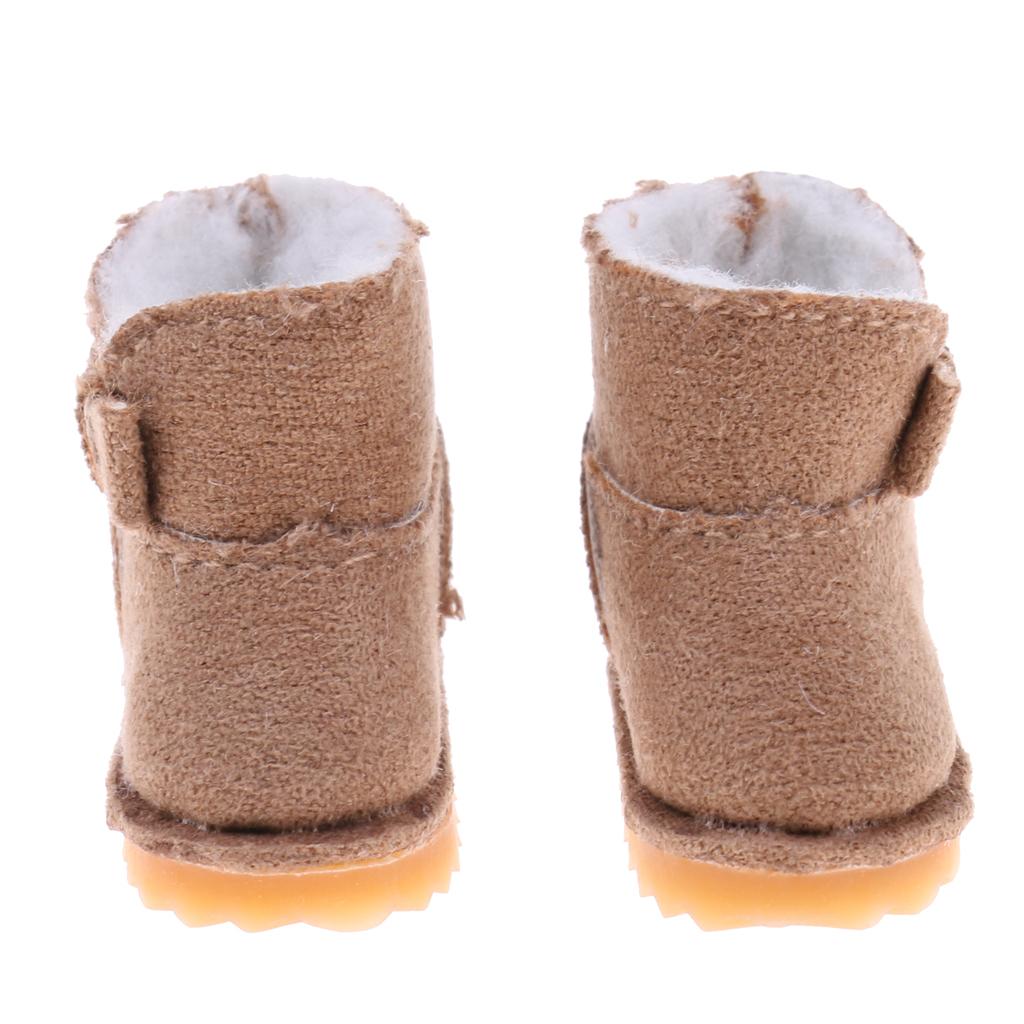 Fashion Bowknot Snow Boots Shoes for 12'' Blythe Dolls Clothes Brown
