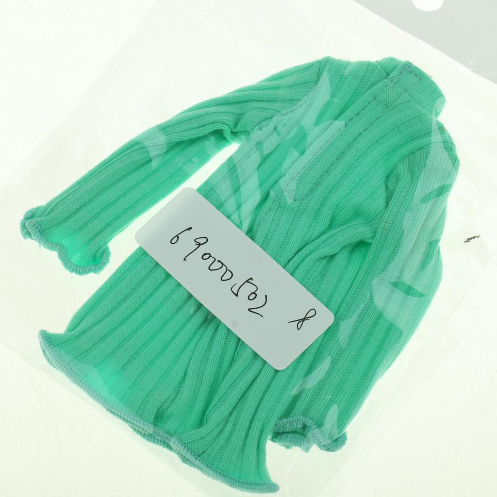 1/6 Scale Long Sleeve Jumper Dress Top for Blythe Azone Licca Doll Green