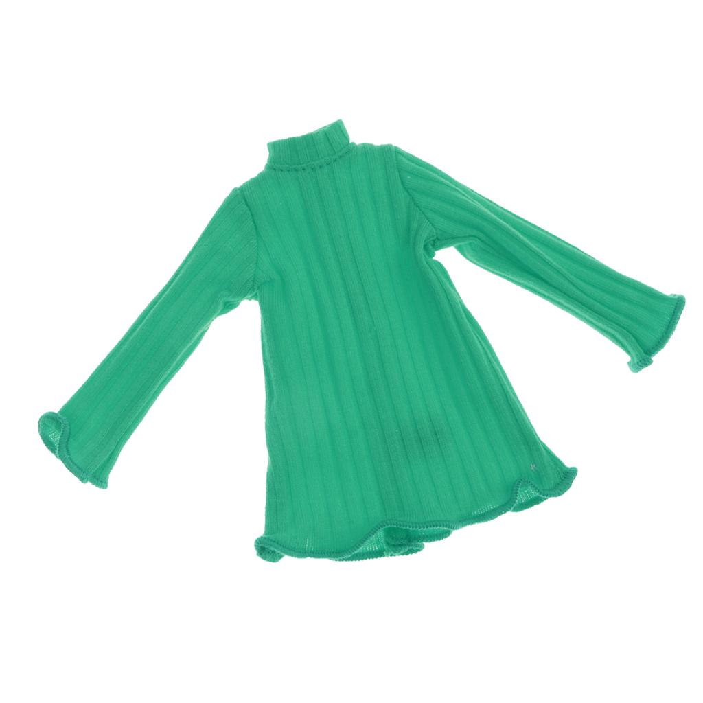 1/6 Scale Long Sleeve Jumper Dress Top for Blythe Azone Licca Doll Green