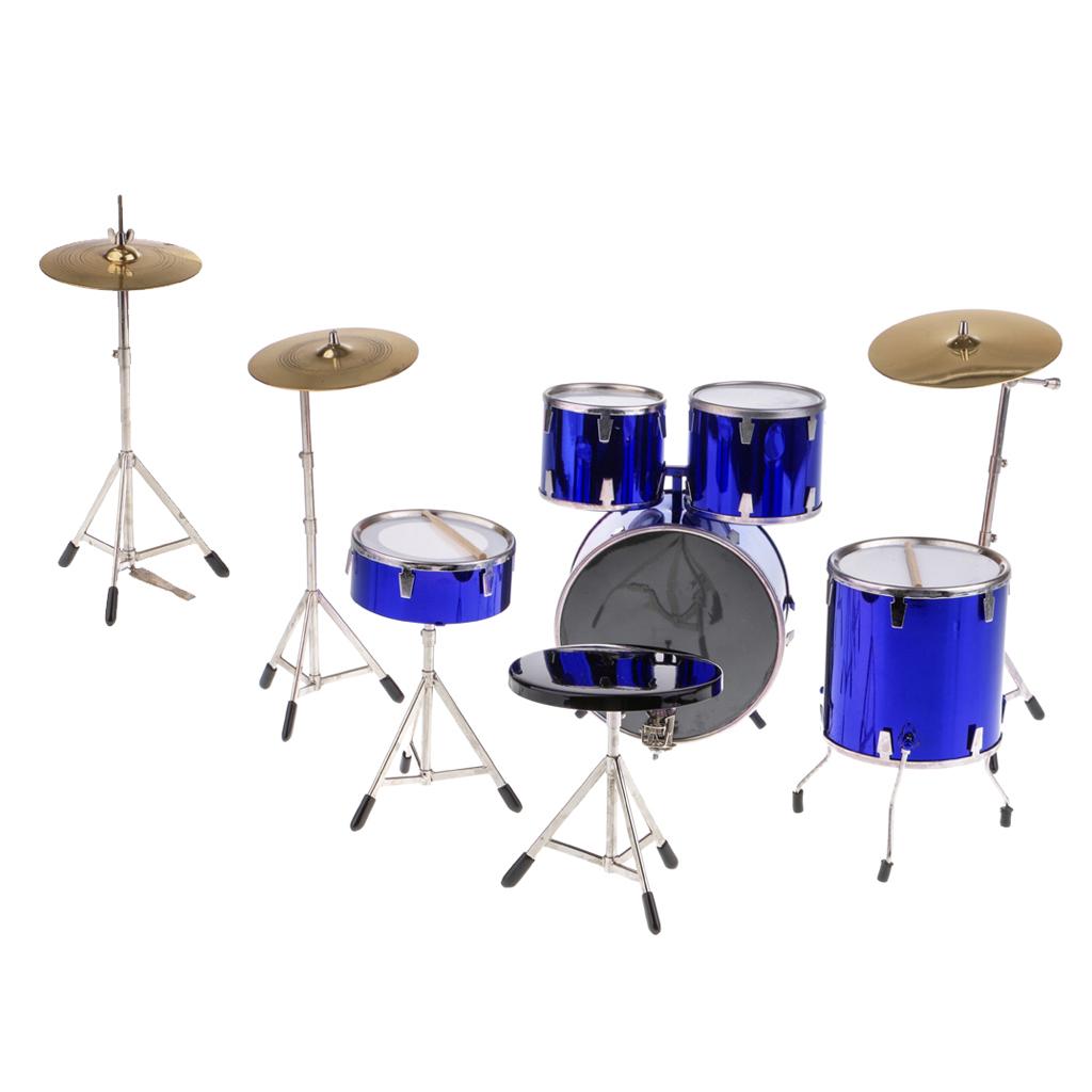 1/6 Scale Complete Drum Set Musical Instrument for 12 Action Figure blue"