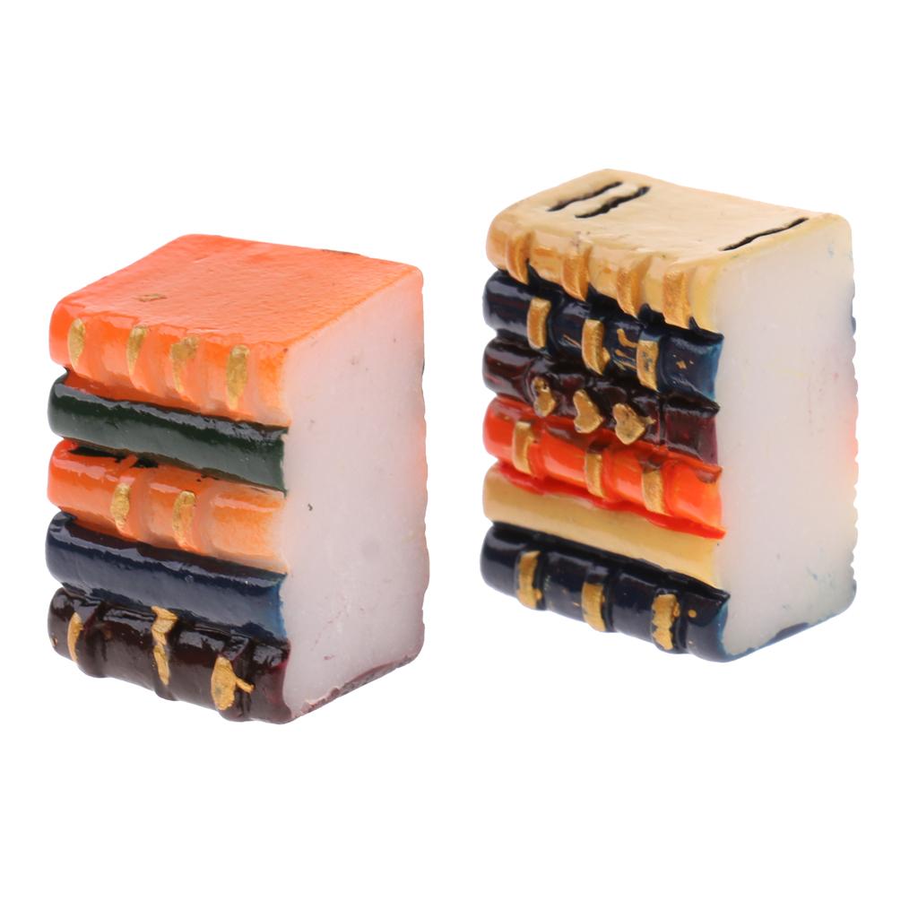 1/12 Scale Resin Books Dollhouse Miniature Bookshelf Decoration
