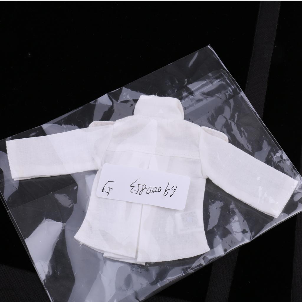 Classic White Shirt Cotton Clothes Casual Wear for 1/6 Blythe Doll Accessory