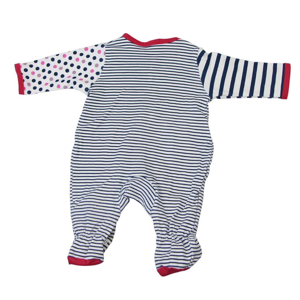 Striped Rompers Flower Headband Set Clothes for 22''-23'' Newborn Baby Doll