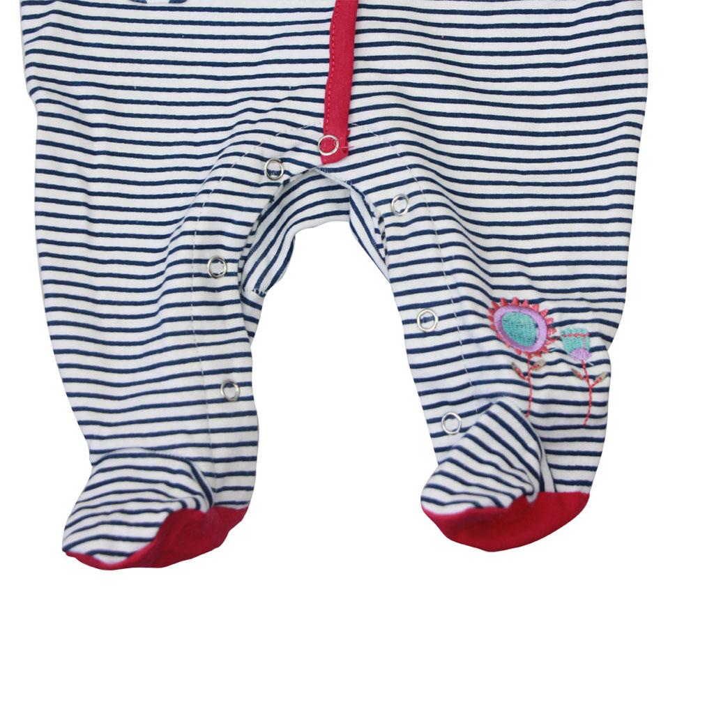 Striped Rompers Flower Headband Set Clothes for 22''-23'' Newborn Baby Doll