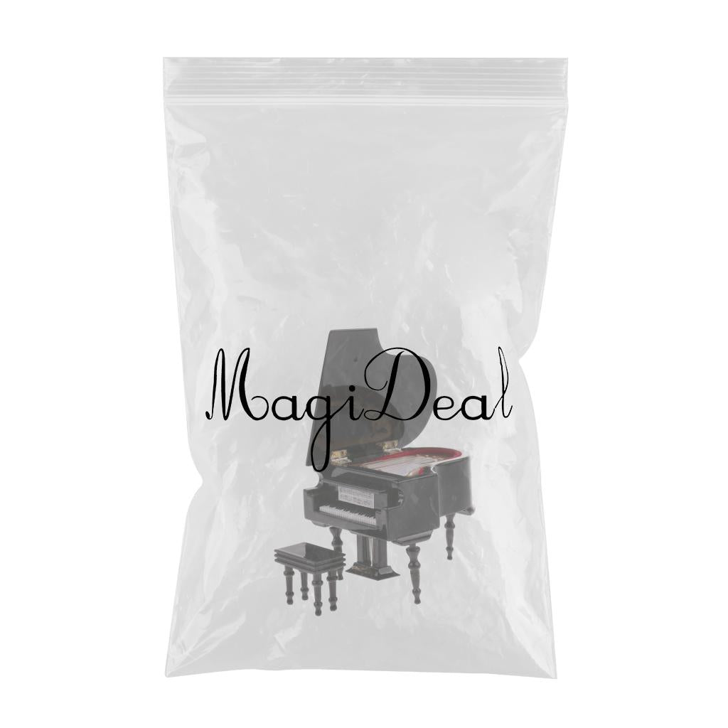 1/12 Dollhouse Miniature Musical Instrument Wooden Piano Model Box Set