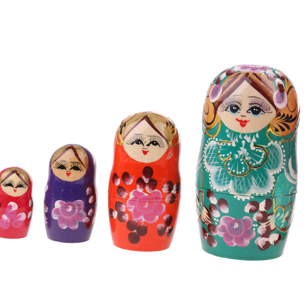 7 Pieces Hand Painted Russian Nesting Doll Babushka Matryoshka Doll Flowers