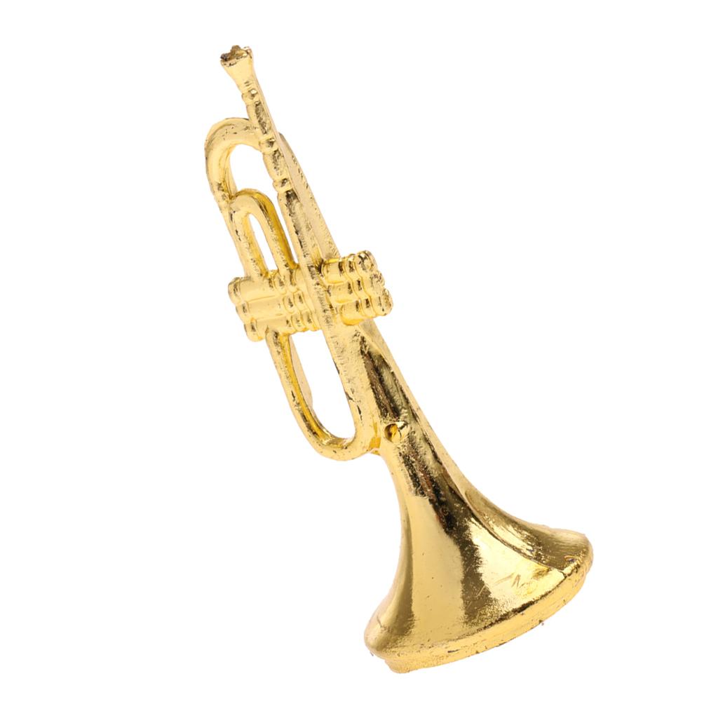 1/12 Dollhouse Miniature Plastic Bend Brass Musical Instrument Decor #3