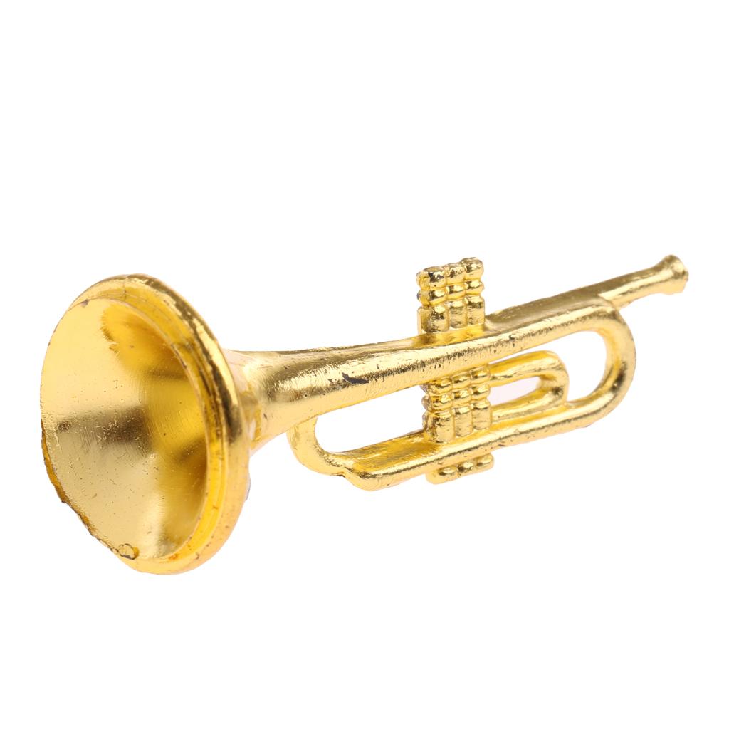 1/12 Dollhouse Miniature Plastic Bend Brass Musical Instrument Decor #3