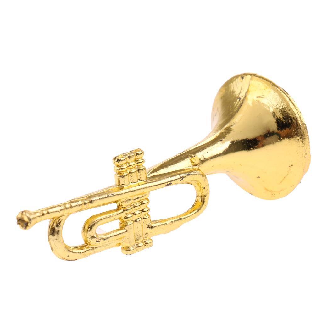 1/12 Dollhouse Miniature Plastic Bend Brass Musical Instrument Decor #3