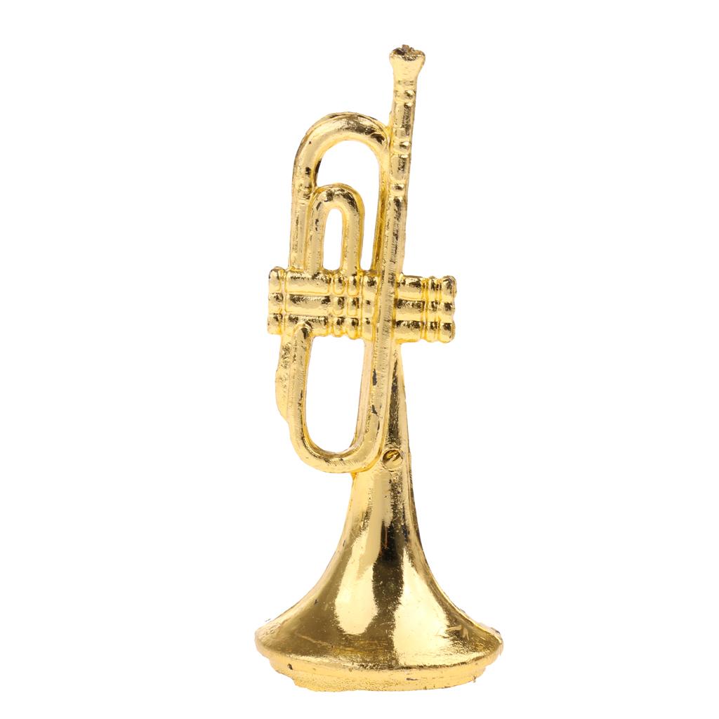 1/12 Dollhouse Miniature Plastic Bend Brass Musical Instrument Decor #3