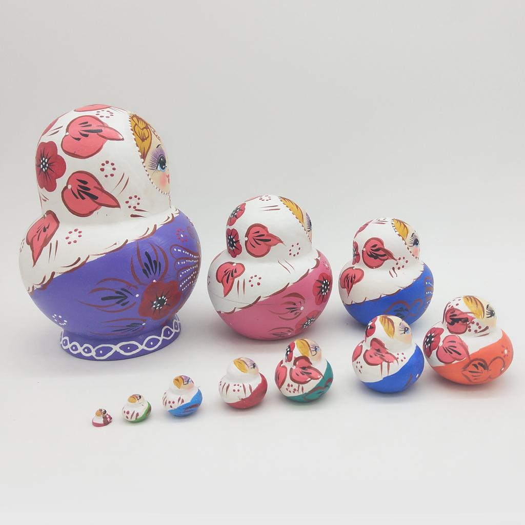 10 Pieces Butterfly Patterns Babushka Russian Nesting Doll Matryoshka Toy #2