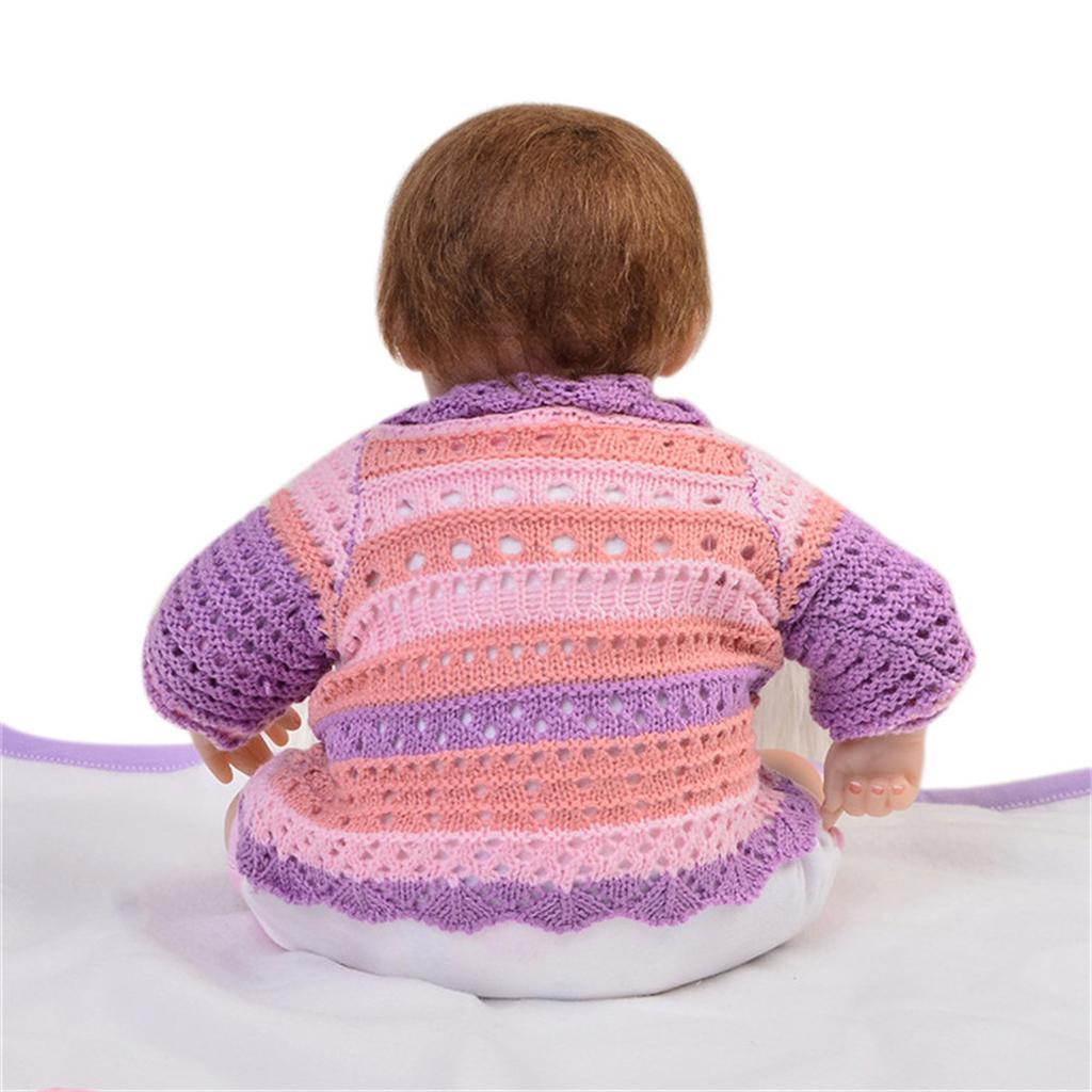 Purple Coat Romper Hat Socks Set for 17''-18'' Reborn Baby Girl Doll