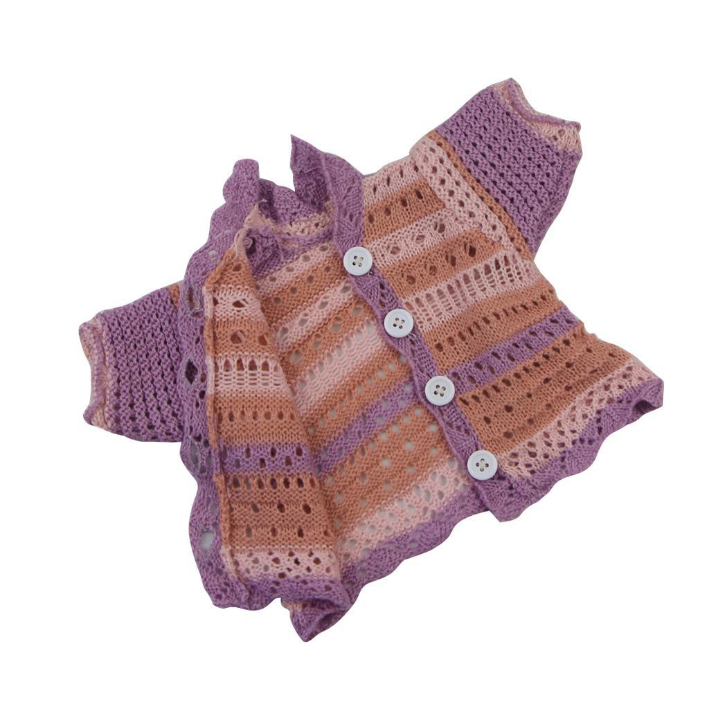Purple Coat Romper Hat Socks Set for 17''-18'' Reborn Baby Girl Doll