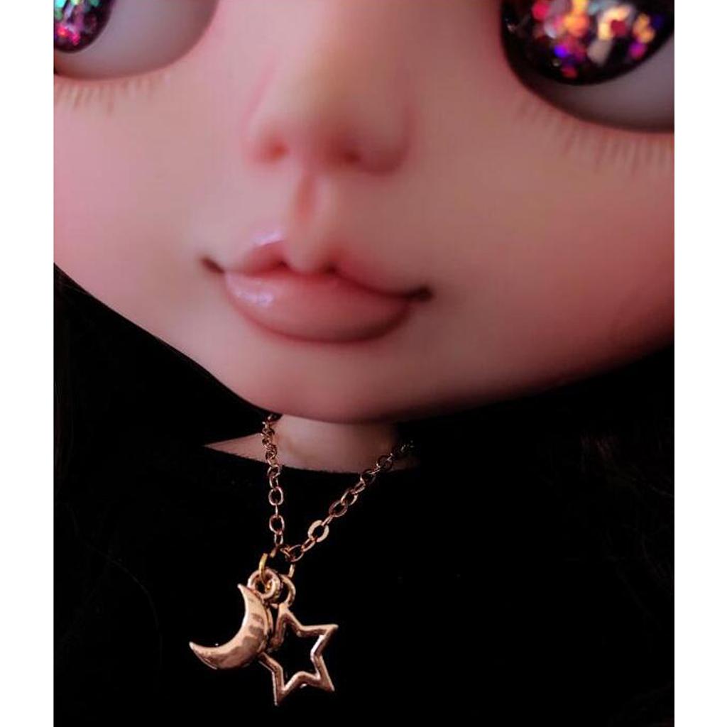 Fashionable Doll Metal Chain Necklace with Lock Pendant for 1/6 Blythe Doll