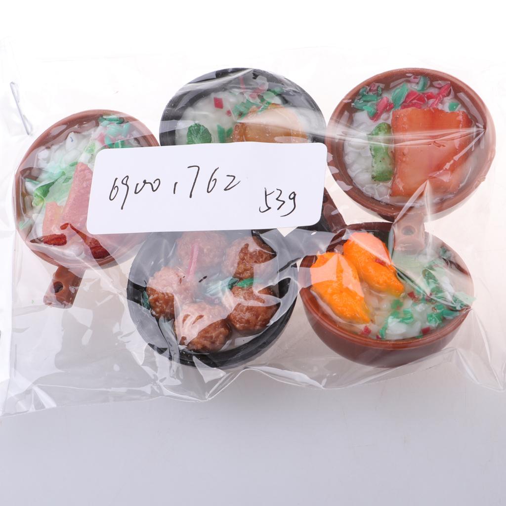 5 Pieces 1/12 Miniature Casserole Foods Dollhouse Kitchen Accessories Items
