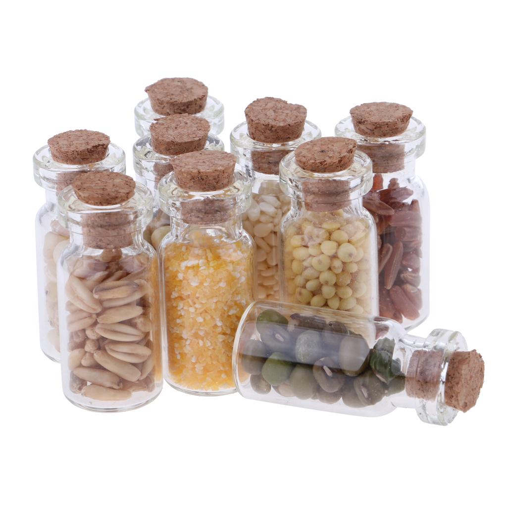 1/12 Dollhouse Miniature Kitchen Accessories Glass Jar with Dried Food Decor